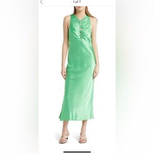 Rails Fiona Ruched Sleeveless Slipdress Green